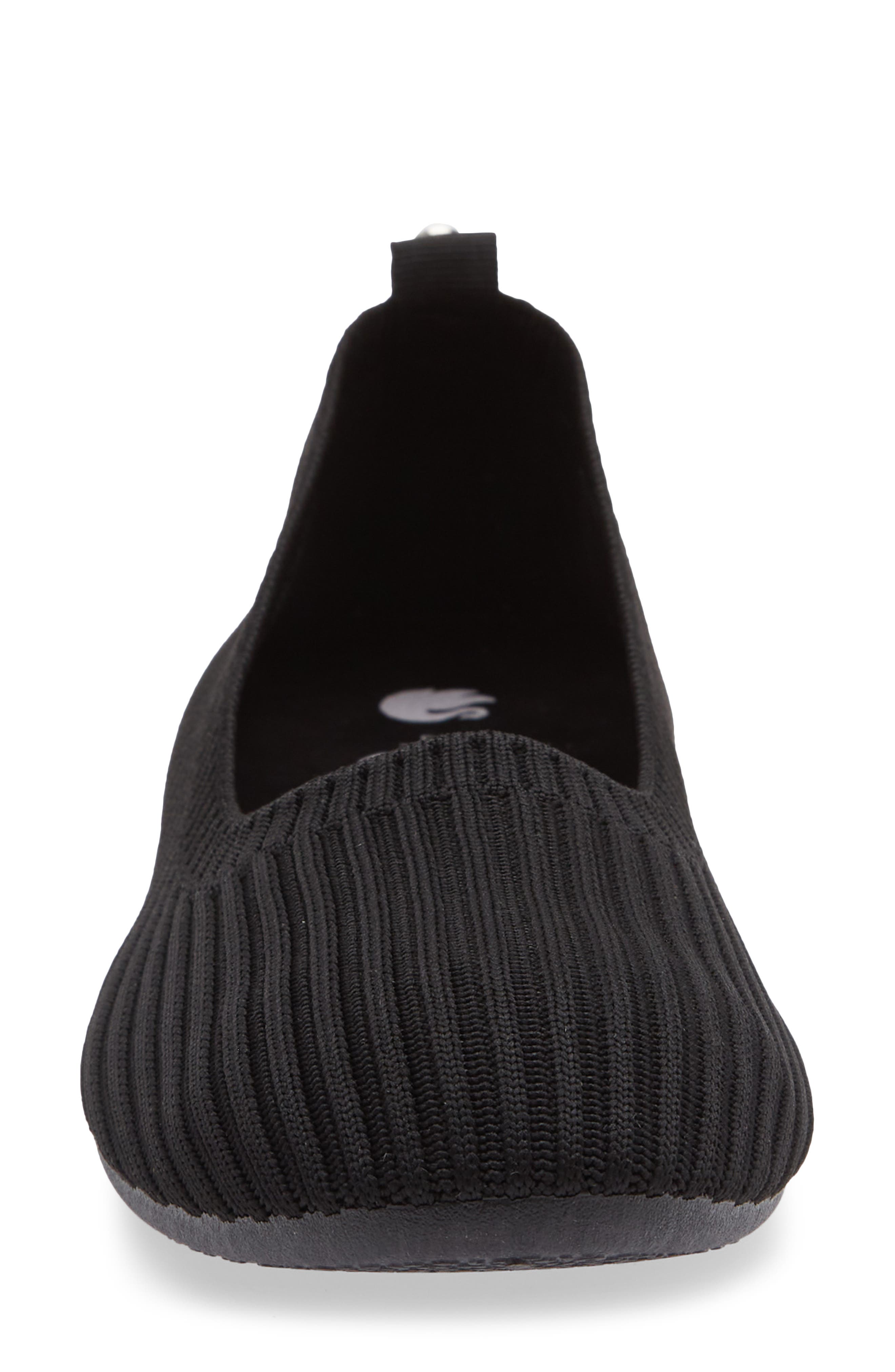 GLORIA VANDERBILT Jasmine Ribbed Knit Flat, Alternate, color, Black