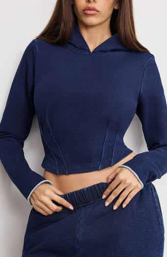 Jeanius Crop Corset French Terry Hoodie