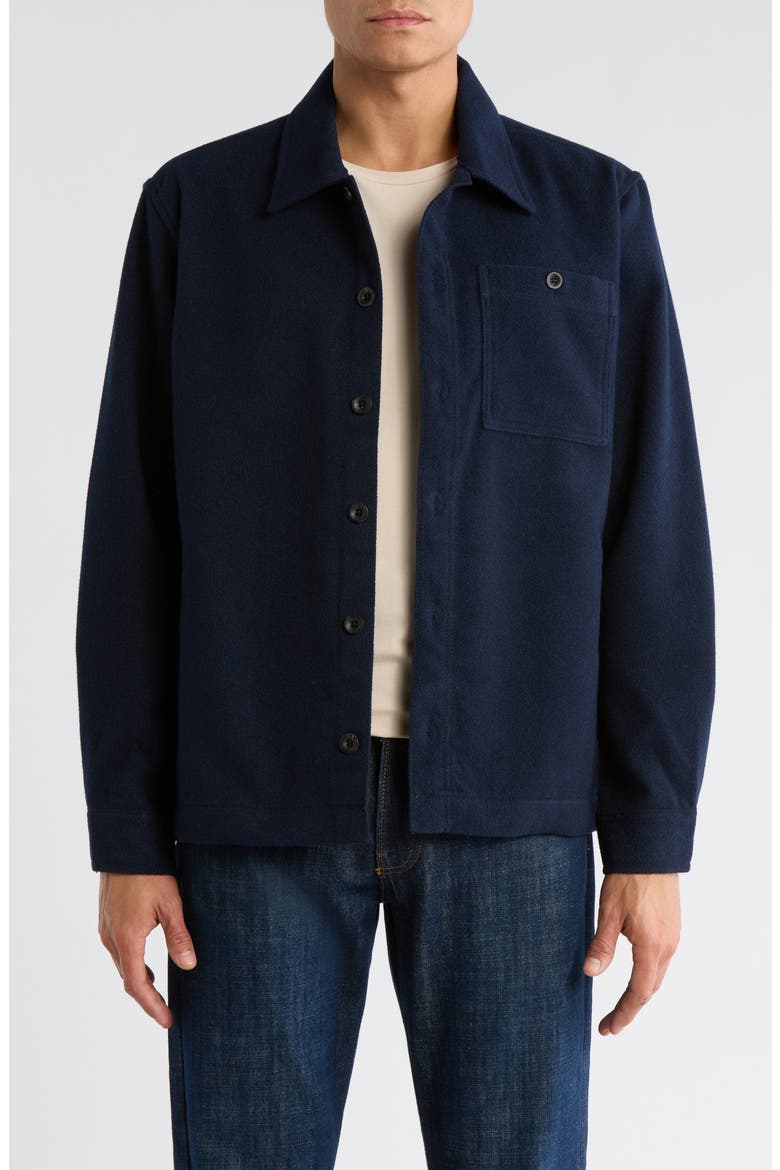 Flannel Shirt Jacket, Main, color, NAVY BLAZE