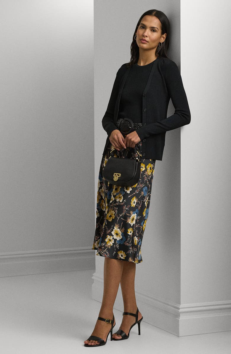 Lauren Ralph Lauren Satin Charmeuse Midi Skirt, Alternate, color,