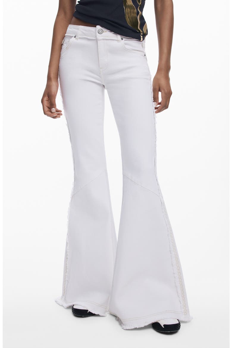 Flare Leg Jeans, Main, color, LIGHT BEIGE
