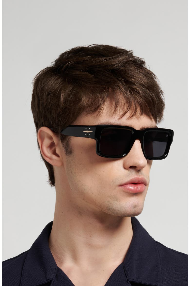 53mm Rectangular Sunglasses, Alternate, color, BLACK/ GREY