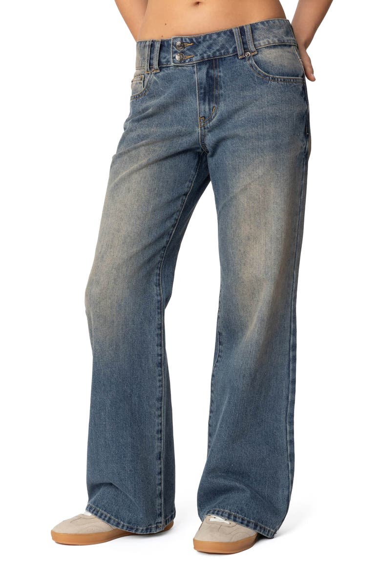 Jesi Low Rise Wide Leg Jeans, Main, color, BLUE
