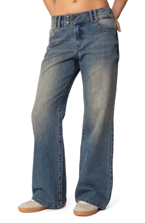 Shop Edikted Jesi Low Rise Wide Leg Jeans In Blue
