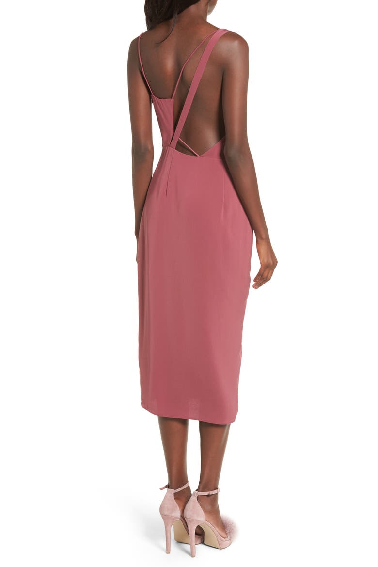 Be Mine Midi Dress, Alternate, color, MULBERRY