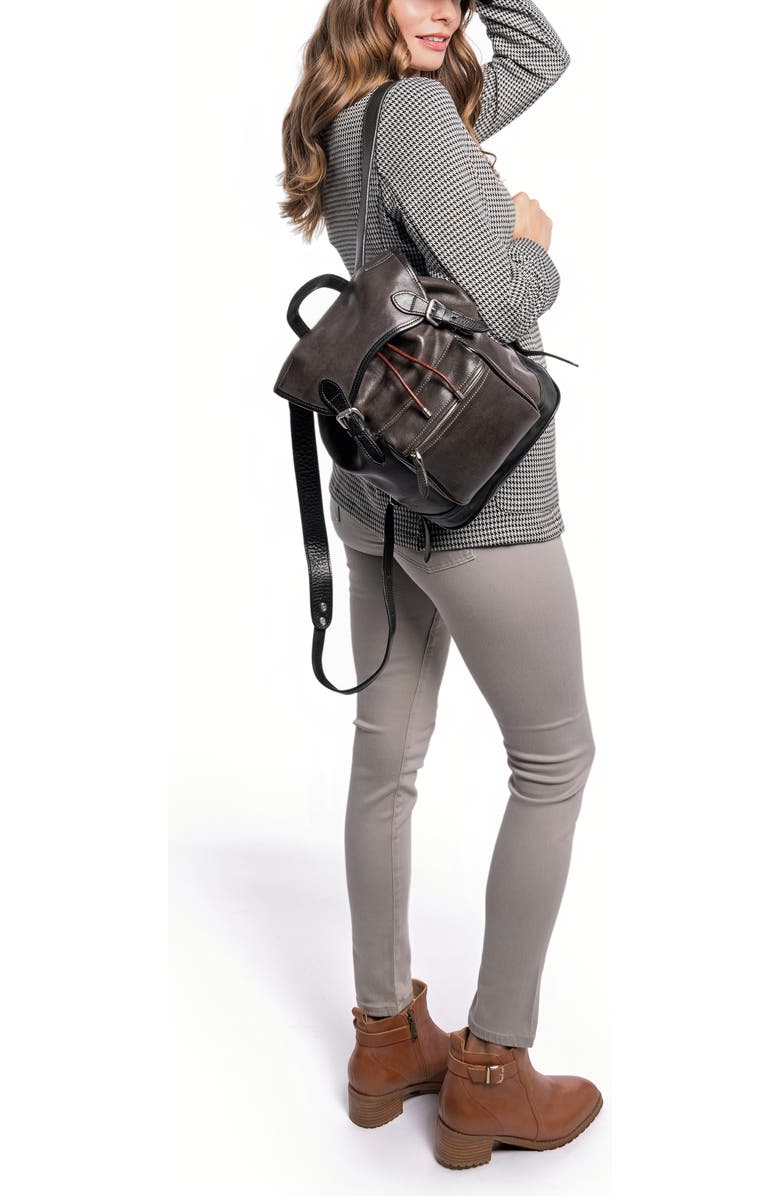 OLD TREND Ficus Genuine Leather Durable Travel Backpack, Alternate, color, Grey