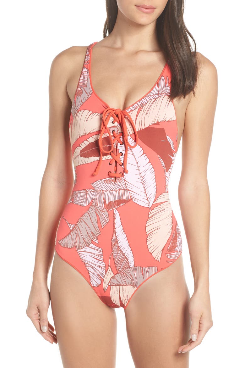 Cayenne Heavenly Reversible One-Piece Swimsuit, Alternate, color, CAYENNE BRIGHT RED RIB