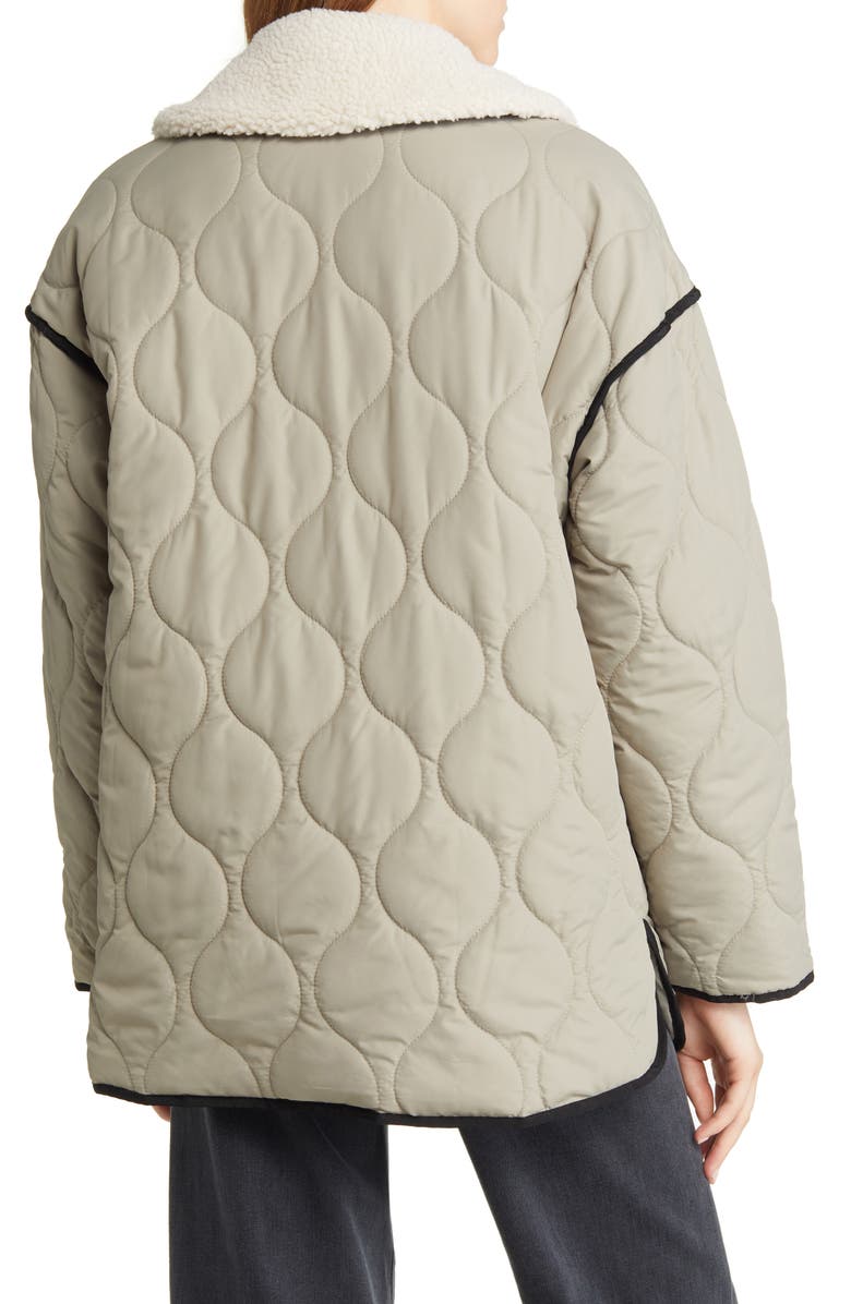 VERO MODA Reese Emerson Fleece Collar Quilted Jacket, Alternate, color, 