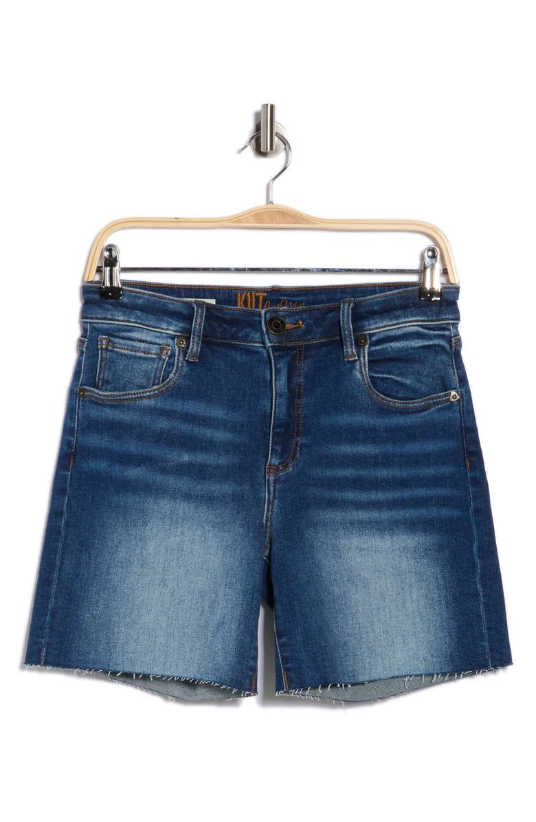 KUT from the Kloth Kity Raw Hem Denim Shorts, Main, color, Bluestar