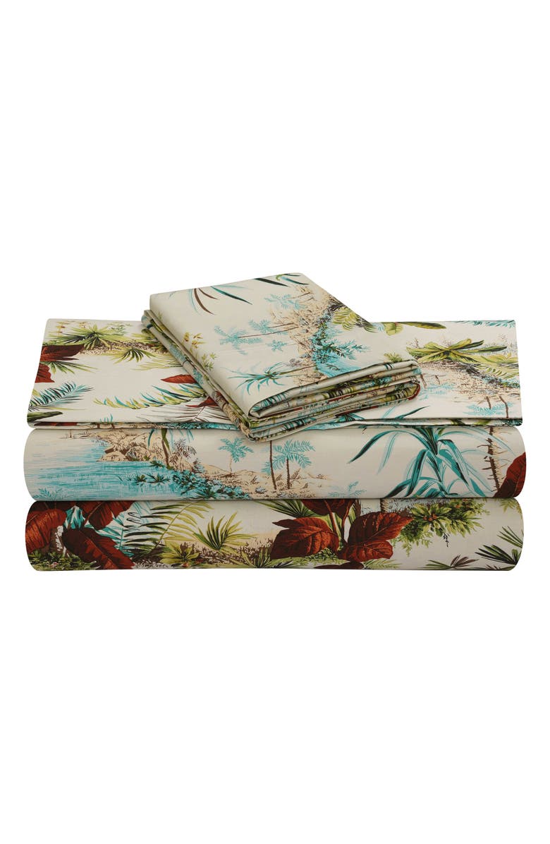 AZORES HOME Paradise Printed 300 Count Sheet Set, Main, color, Tropical Multicolor
