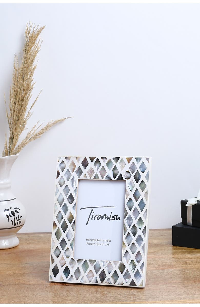 Tiramisu Mother-of-Pearl Picture Frame - Diamond Pattern, Main, color, 