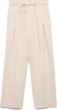 MANGO Pull-On Relaxed Straight Leg Pants