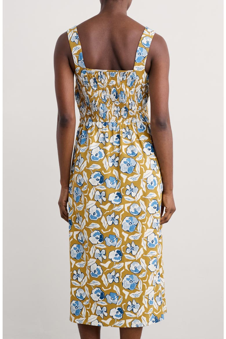 Summer Buoy Smocked Organic Cotton Sundress, Alternate, color, SKETCHBOOK POPPIES PEAR