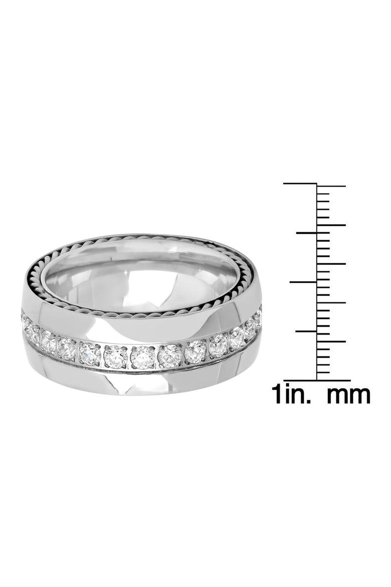 Chain Link Cubic Zirconia Wide Band Ring, Alternate, color, SILVER