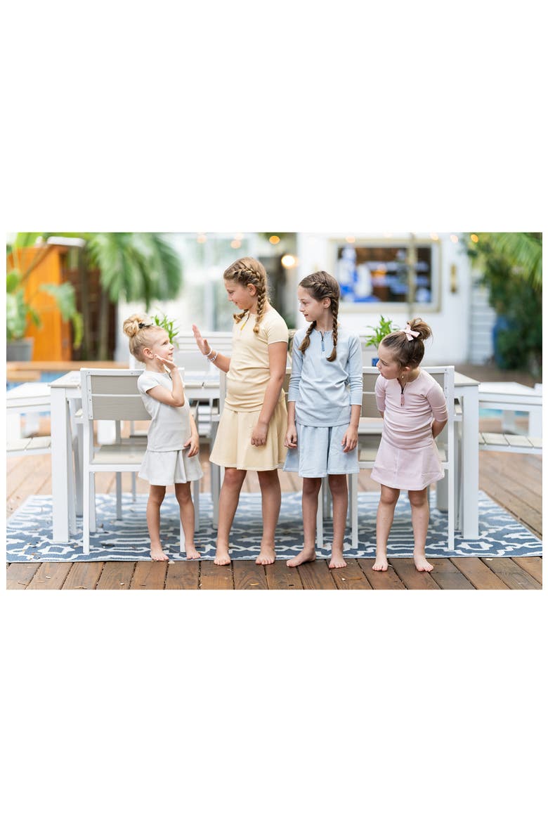Kids' Microgrid A-Line Skirt, Alternate, color, GREY