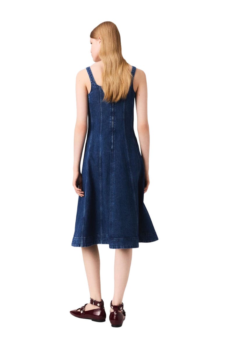 maje Midi denim dress, Alternate, color, Denim Blue