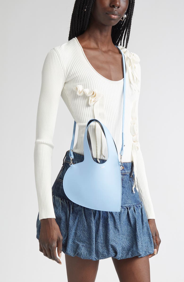 Coperni Mini Heart Leather Belt Bag, Alternate, color, Blue