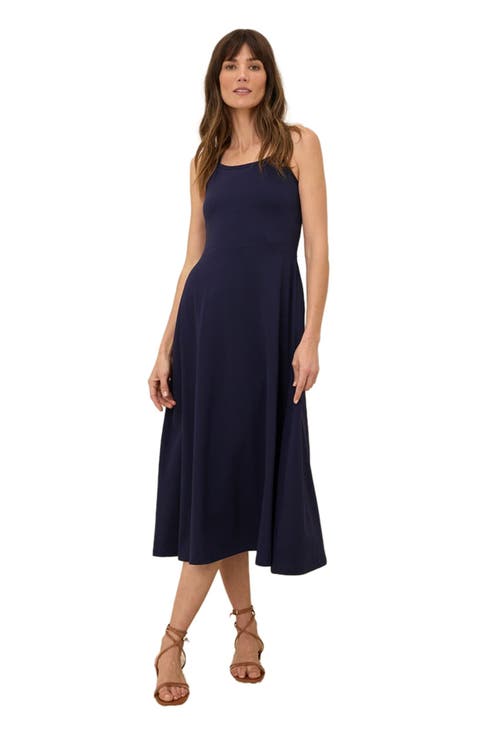 Organic Cotton Fit & Flare Midi Dress