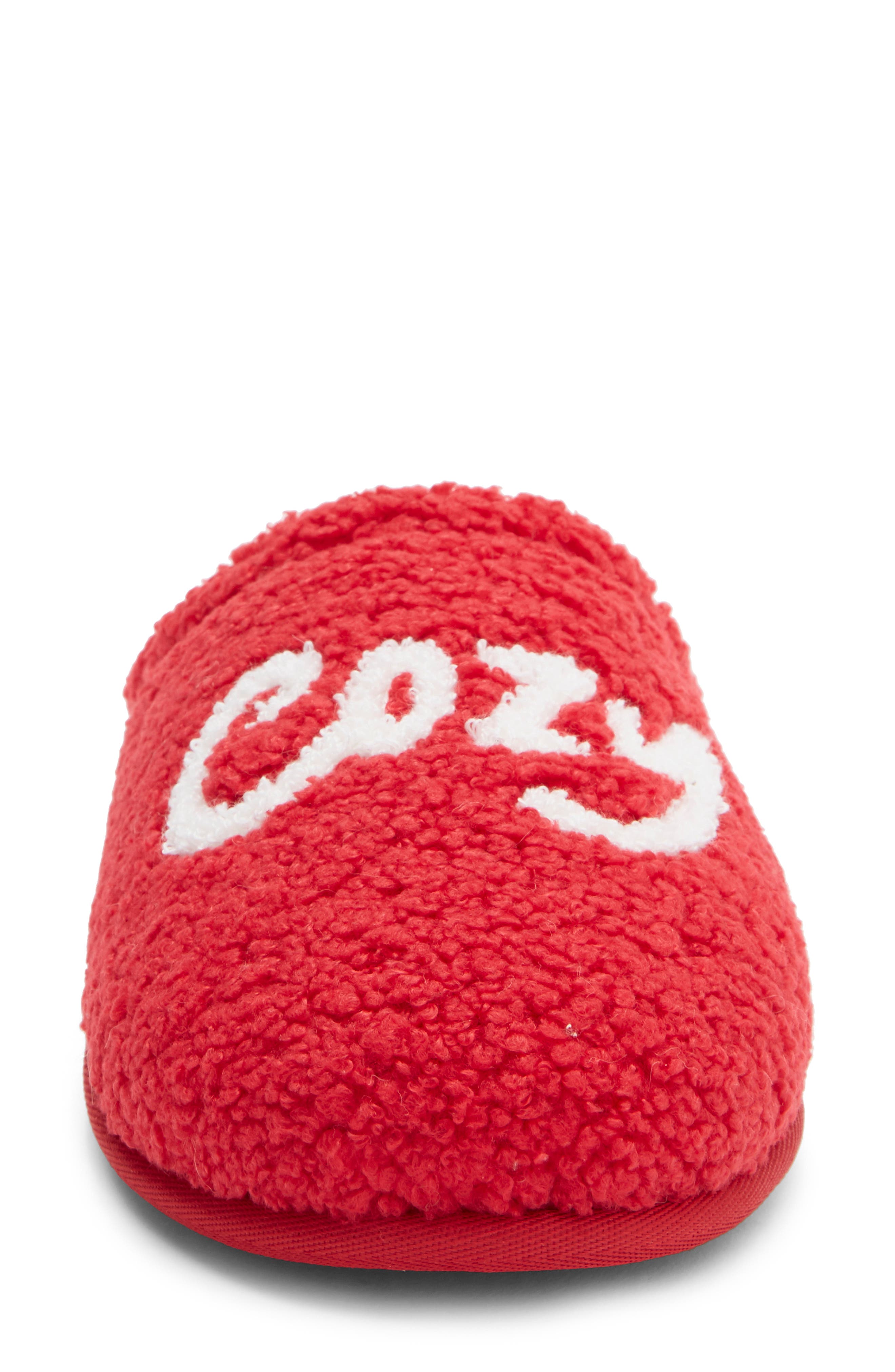 Cozy Crew Slipper, Alternate, color, RED