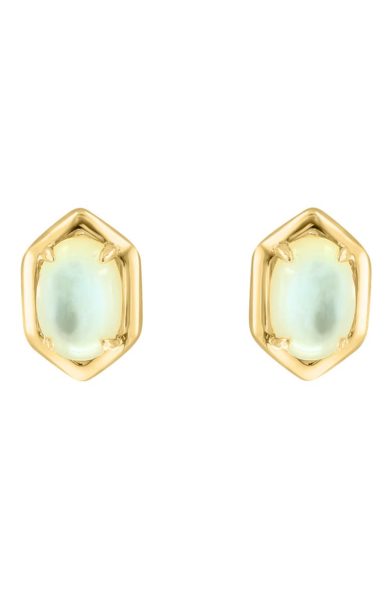 Mother-of-Pearl Stud Earrings, Alternate, color, GOLD