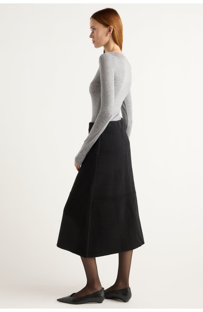 Modern Citizen Lora Organic Cotton-Wool Skirt, Alternate, color, Black