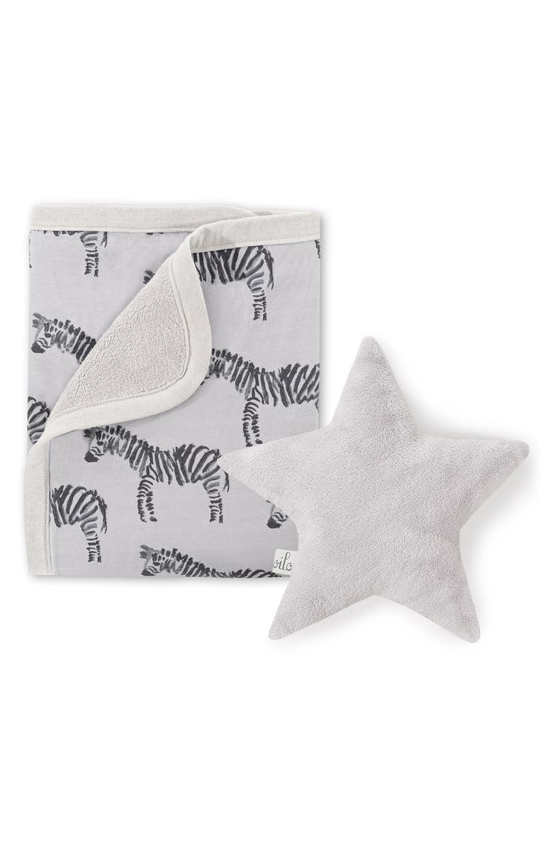 Oilo Zebra Cuddle Blanket & Blush Star Dream Pillow Set, Main, color,