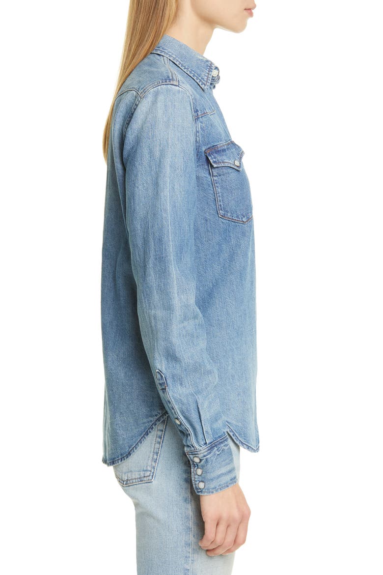 Western Denim Shirt, Alternate, color, BLUE