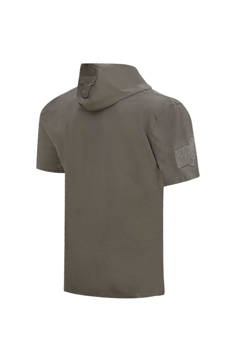 PRO STANDARD Men's Pro Standard  Gray Chicago Bulls Neutrals Short Sleeve Pullover Hoodie, Alternate, color, Gray