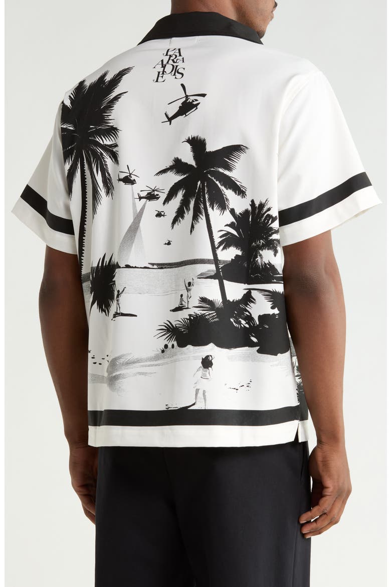 Nathan Button-Up Shirt, Alternate, color, WHITE PALM TREES