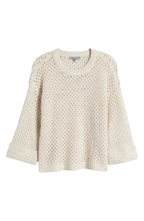 Wit & Wisdom Open Stitch Cuffed Sweater In Heather Light Oatmeal