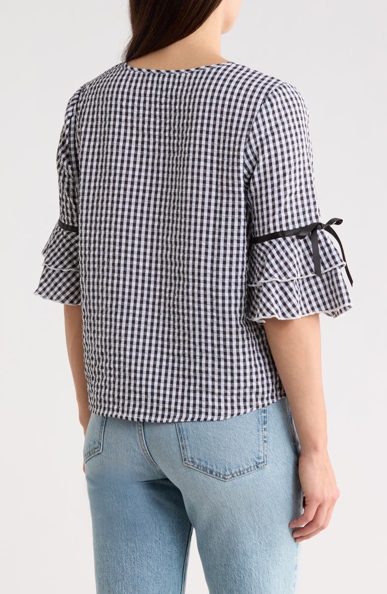 Forgotten Grace Seersucker Top, Alternate, color, Black/ White