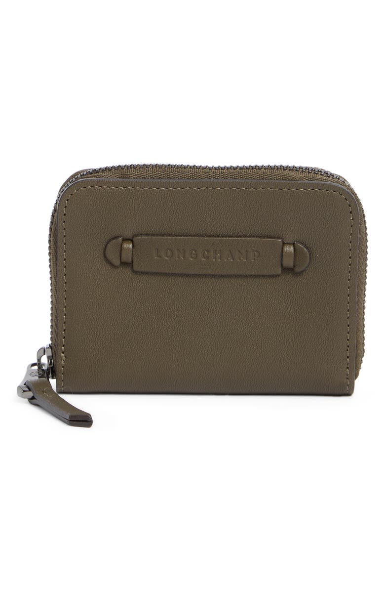 Longchamp LC3D Zip Card Case, Main, color, Khaki