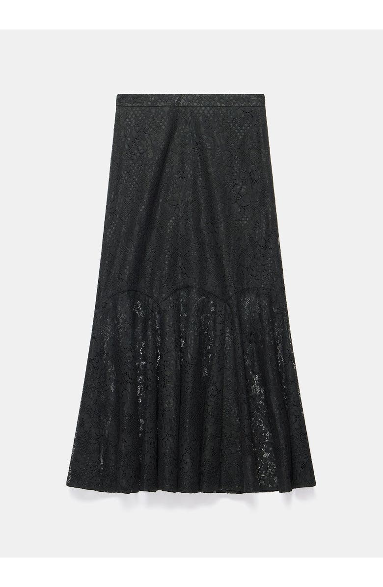 MINT VELVET Lace Fluted Sheer Skirt, Alternate, color, Black