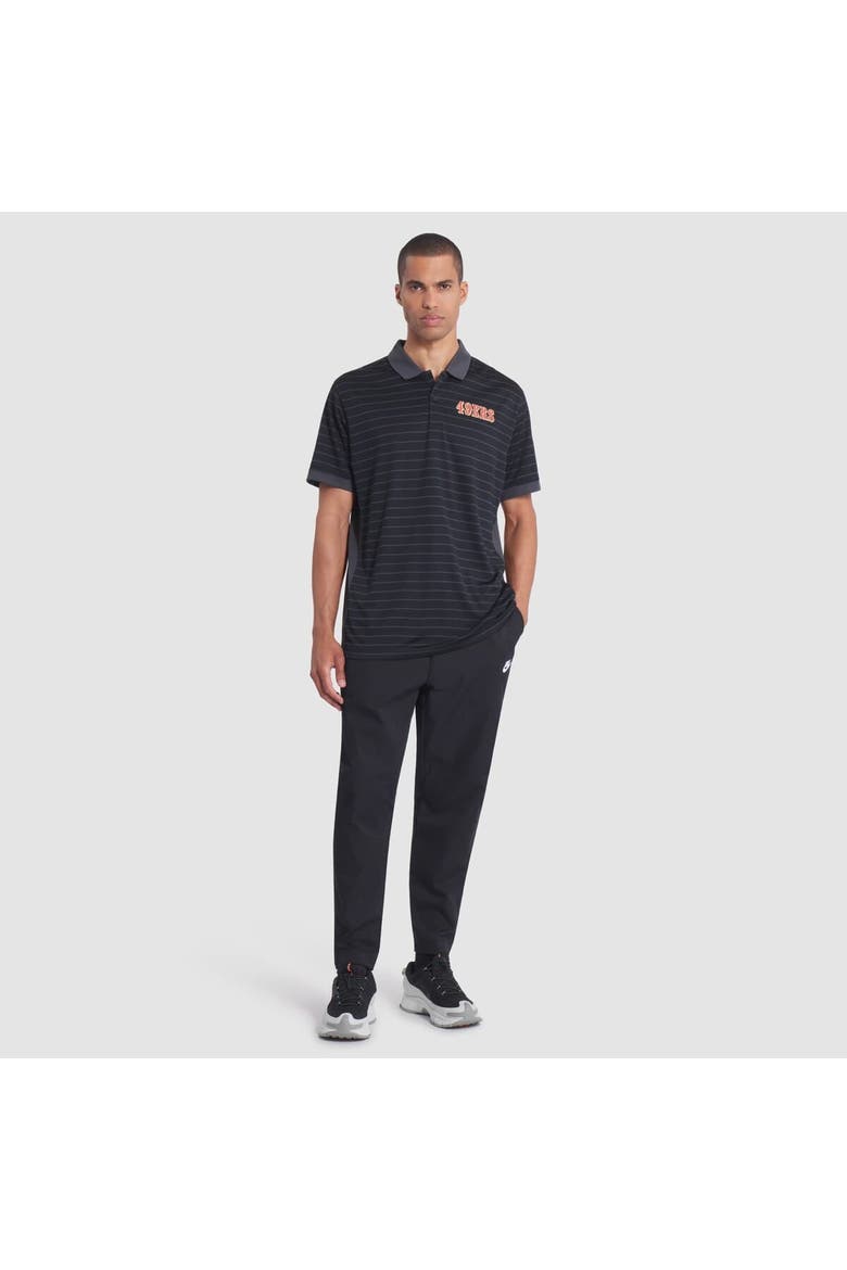 Men's Nike  Black San Francisco 49ers 2025 Rivalries Collection Sideline Victory Striped Dri-FIT Polo, Alternate, color, Black