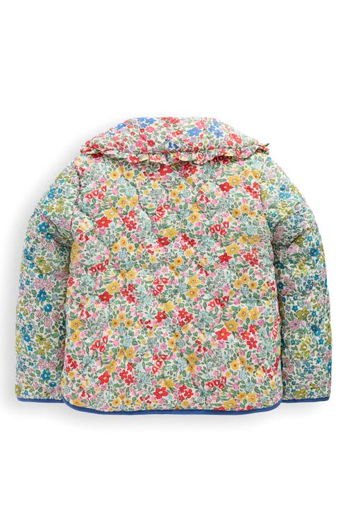 Mini Boden Kids' Quilted Collared Coat In Pink