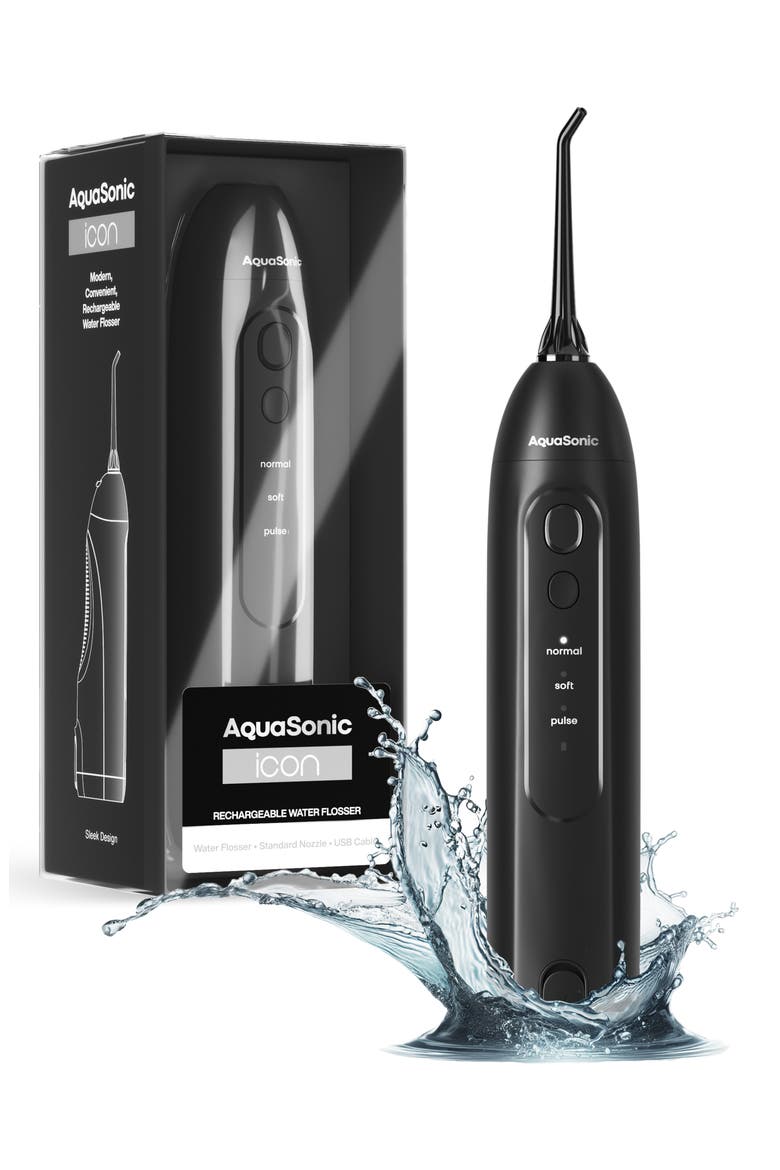 Icon Electric Rechargeable Water Flosser, Main, color, ONYX