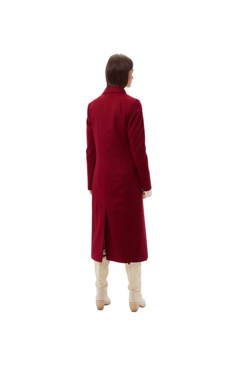 Cashmere Peak Lapel Long Coat