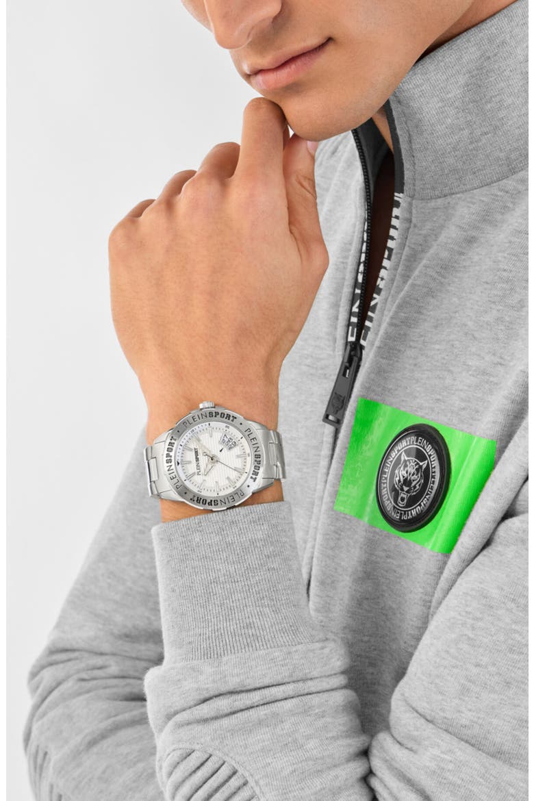 Rampage Bracelet Watch, 44mm, Alternate, color, STAINLESS STEEL