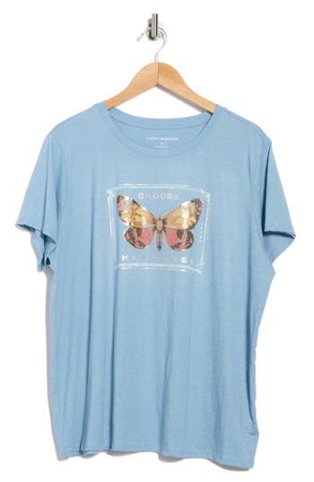 Lucky Brand Butterfly Choose Happiness Graphic T-shirt