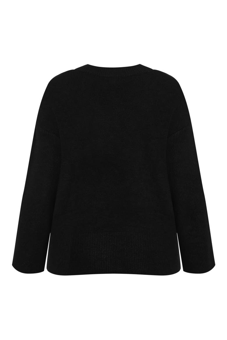 Dorothy Button Cuff Sweater, Alternate, color, BLACK