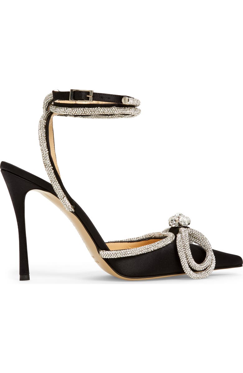 Mach & Mach Double Crystal Bow Satin Pump, Alternate, color,