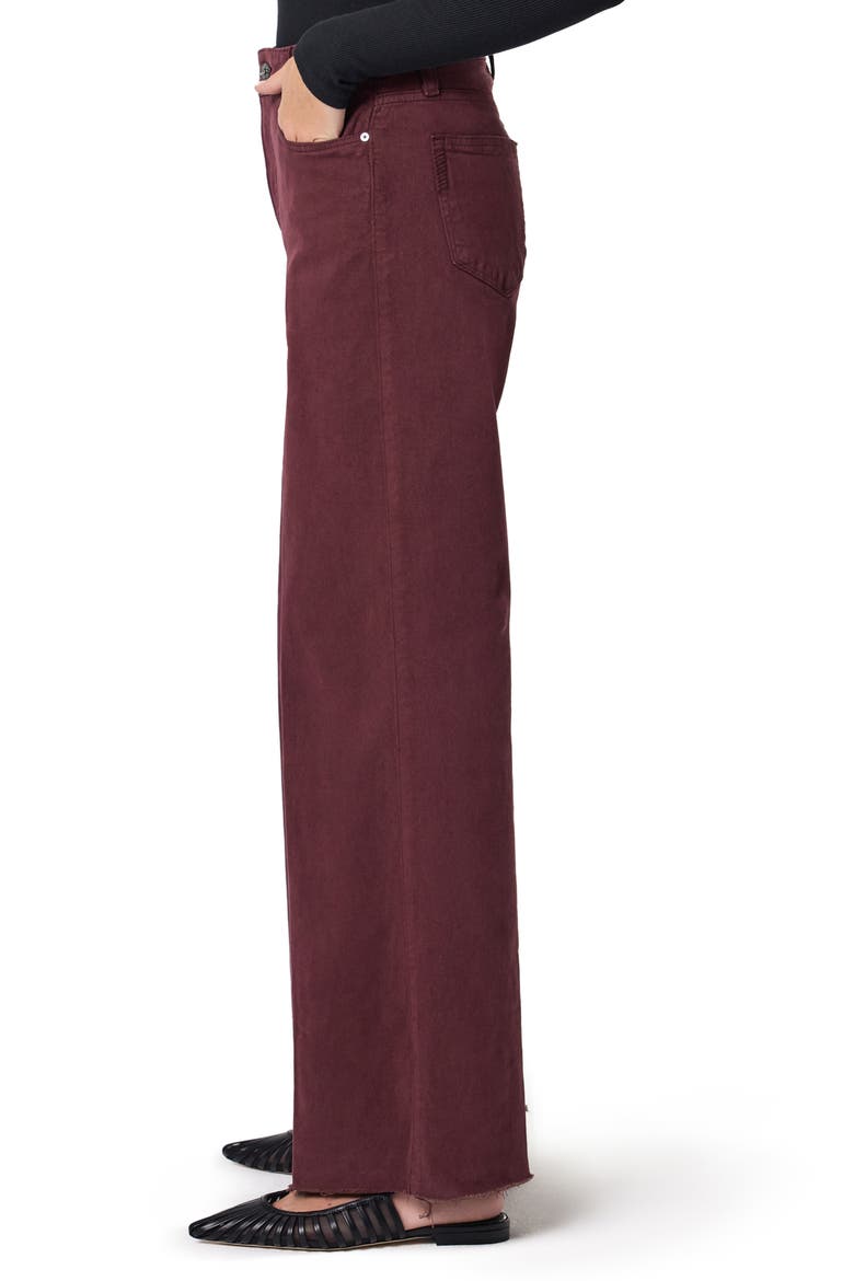 Anessa Raw Hem High Waist Wide Leg Jeans, Alternate, color, VINTAGE DARK OXBLOOD