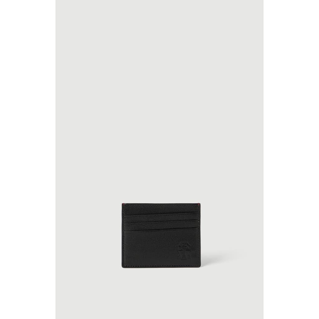 Brunello Cucinelli Brushed Leather Card Holder In Black