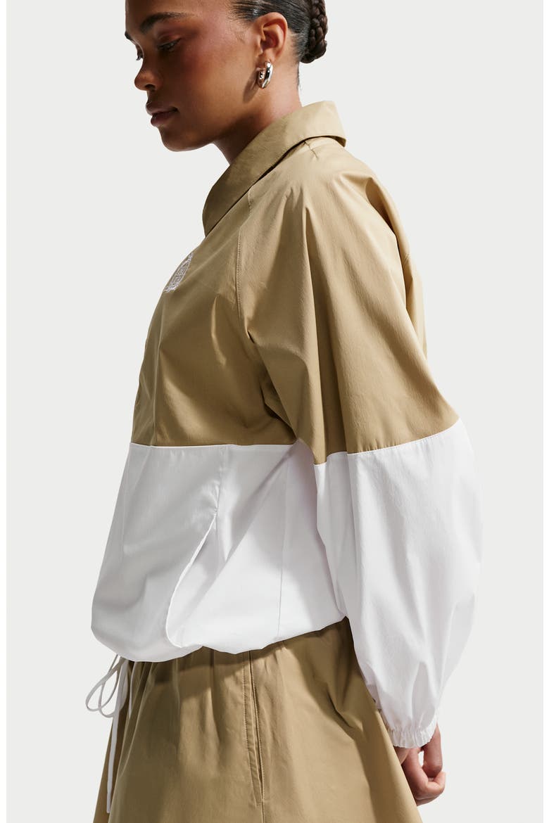Half Zip Windbreaker, Alternate, color, PARACHUTE BEIGE/ WHITE