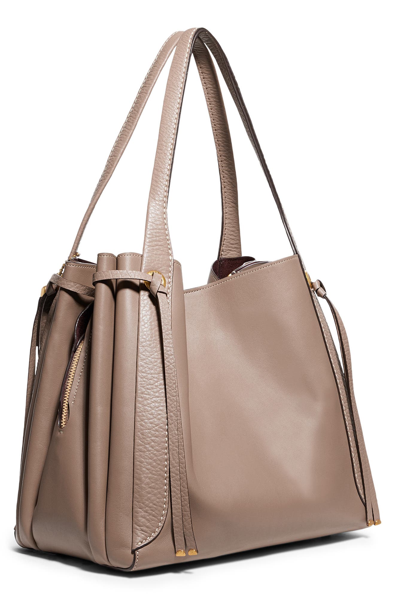 COACH Harmony Mixed Leather Hobo, Alternate, color, 