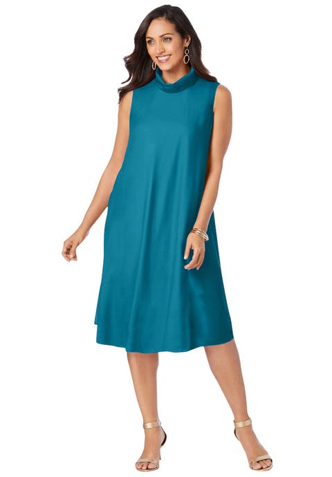 Georgette Mock Neck Dress (Plus Available)