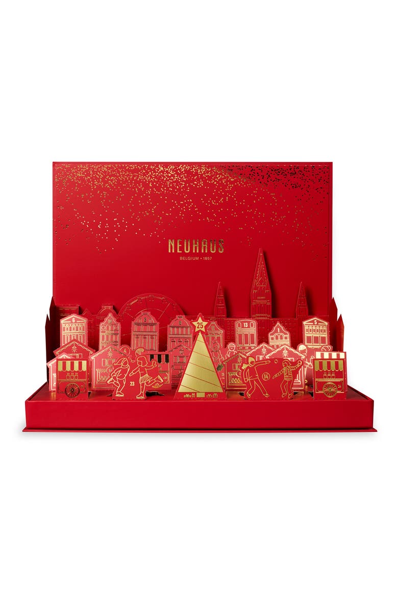 Winter Wonderland Pop-Up Chocolate Advent Calendar, Alternate, color, RED