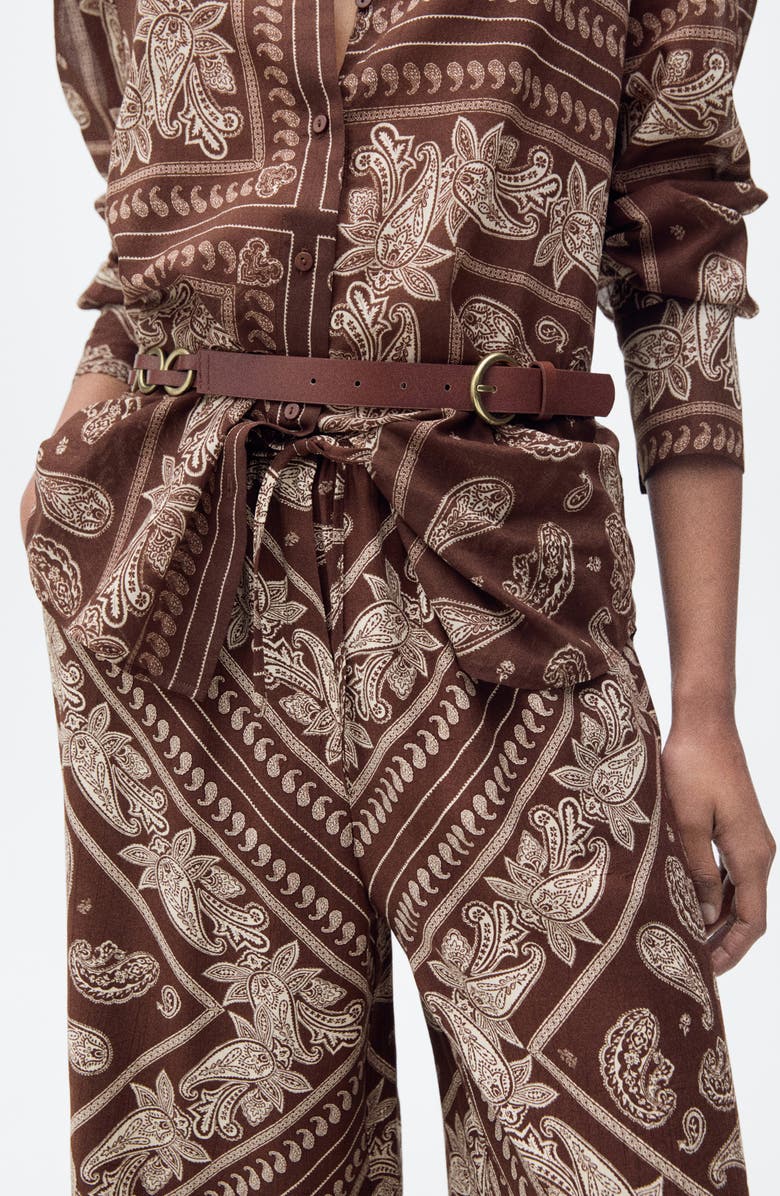 MANGO Paisley Print Wide Leg Pants, Alternate, color, 