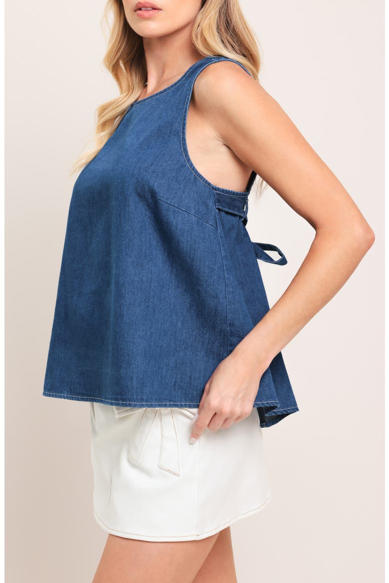 Open Back Sleeveless Cotton Top, Alternate, color, MEDIUM INDIGO