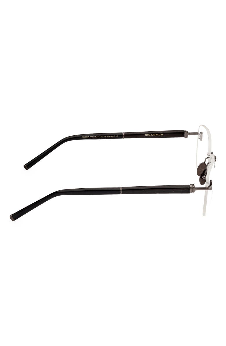 TOM FORD 56mm Rectangular Optical Glasses, Alternate, color, Gunmetal Brown / Striped Green